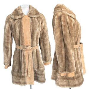 Vintage Lilli Ann Coat London Leathers Faux Fur and Leather Details 60s 70s
